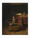 A Little Girl rocking a Cradle, c. 1655 by Nicolaes Maes