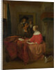 A Woman seated at a Table and a Man tuning a Violin, c. 1657?1658 by Gabriel Metsu
