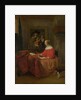 A Woman seated at a Table and a Man tuning a Violin, c. 1657?1658 by Gabriel Metsu