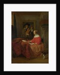A Woman seated at a Table and a Man tuning a Violin, c. 1657?1658 by Gabriel Metsu