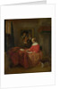 A Woman seated at a Table and a Man tuning a Violin, c. 1657?1658 by Gabriel Metsu