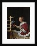 A Woman in a Red Jacket feeding a Parrot, ca 1663 by Frans van Mieris the Elder