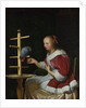 A Woman in a Red Jacket feeding a Parrot, ca 1663 by Frans van Mieris the Elder