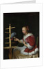 A Woman in a Red Jacket feeding a Parrot, ca 1663 by Frans van Mieris the Elder