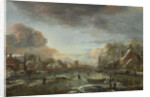 A Frozen River by a Town at Evening, ca 1665 by Aert van der Neer