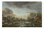 A Frozen River by a Town at Evening, ca 1665 by Aert van der Neer