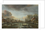 A Frozen River by a Town at Evening, ca 1665 by Aert van der Neer