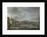 A Frozen River near a Village, with Golfers and Skaters, c. 1647-1648 by Aert van der Neer