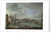 A Frozen River near a Village, with Golfers and Skaters, c. 1647-1648 by Aert van der Neer