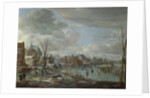 A Frozen River near a Village, with Golfers and Skaters, c. 1647-1648 by Aert van der Neer