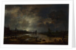 A River near a Town, by Moonlight, c. 1645 by Aert van der Neer