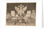 Fireworks in Moscow on 1 January 1704 on the Occasion of the Capture of the Swedish Fortress Nyenskans, 1705 by Adriaan Schoonebeek