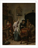 Interior With A Woman Feeding A Parrot Two Men Playing Backgammon And Other Figures (The Parrot Cage), 1670 by Jan Havicksz Steen