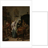 Interior With A Woman Feeding A Parrot Two Men Playing Backgammon And Other Figures (The Parrot Cage), 1670 by Jan Havicksz Steen