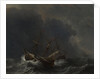 Three Ships in a Gale, 1673 by Willem van de Velde the Younger
