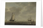 A Dutch Man-of-war and Various Vessels in a Breeze, c. 1640 by Simon de Vlieger