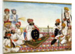 Thakur Dawlat Singh Among Courtiers, ca 1825 by Ghulam Ali Khan