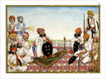 Thakur Dawlat Singh Among Courtiers, ca 1825 by Ghulam Ali Khan