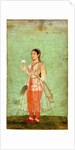 A Lady with Flower and Fly Whisk, c.1630 by Indian Art