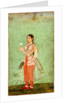 A Lady with Flower and Fly Whisk, c.1630 by Indian Art