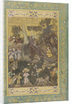 Jamshid Writing on a Rock, ca 1586 by Abd as-Samad