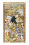 Daud Receives a Robe of Honor from Munim Khan (llustration from The Akbarnama), ca 1604 by Hiranand