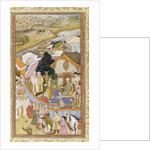 Daud Receives a Robe of Honor from Munim Khan (llustration from The Akbarnama), ca 1604 by Hiranand