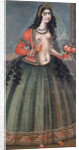 Woman Holding A Bunch of Roses, Mid of the 19th cen by Iranian master