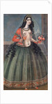 Woman Holding A Bunch of Roses, Mid of the 19th cen by Iranian master