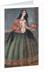 Woman Holding A Bunch of Roses, Mid of the 19th cen by Iranian master