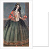Woman Holding A Bunch of Roses, Mid of the 19th cen by Iranian master