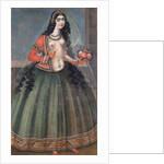 Woman Holding A Bunch of Roses, Mid of the 19th cen by Iranian master
