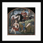 Khusraw Discovers Shirin Bathing. (From Pictorial Cycle of Eight Poetic Subjects), Mid of the 18th cen by Iranian master