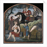 Khusraw Discovers Shirin Bathing. (From Pictorial Cycle of Eight Poetic Subjects), Mid of the 18th cen by Iranian master