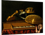 Still Life with Musical Instruments and Books, Mid of 17th cen by Bartolomeo Bettera
