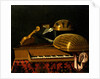 Still Life with Musical Instruments and Books, Mid of 17th cen by Bartolomeo Bettera