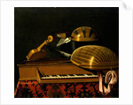 Still Life with Musical Instruments and Books, Mid of 17th cen by Bartolomeo Bettera