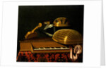 Still Life with Musical Instruments and Books, Mid of 17th cen by Bartolomeo Bettera