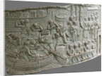The Roman galleys. Relief detail of Trajans Column, 1st-2nd century by Classical Antiquities