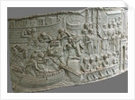 The Roman galleys. Relief detail of Trajans Column, 1st-2nd century by Classical Antiquities
