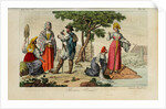 Russian Peasants. Illustration from Il costume antico e moderno o storia del governo? by Giulio Ferrario, 1831 by Luigi Giarrè