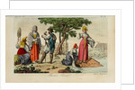 Russian Peasants. Illustration from Il costume antico e moderno o storia del governo? by Giulio Ferrario, 1831 by Luigi Giarrè