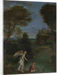 Landscape with Tobias laying hold of the Fish, c. 1612 by Domenichino