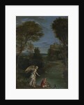 Landscape with Tobias laying hold of the Fish, c. 1612 by Domenichino