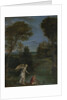 Landscape with Tobias laying hold of the Fish, c. 1612 by Domenichino
