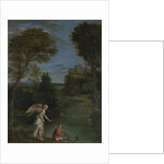 Landscape with Tobias laying hold of the Fish, c. 1612 by Domenichino