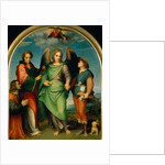 The Archangel Raphael with Tobias, St Lawrence and the Donor, Leonardo di Lorenzo Morelli, 1512 by Andrea del Sarto