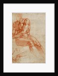 Seated Young Male Nude and Two Arm Studies by Michelangelo Buonarroti