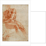 Seated Young Male Nude and Two Arm Studies by Michelangelo Buonarroti