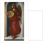 An Angel in Red with a Lute, c. 1490-1499 by Giovanni Ambrogio De Predis